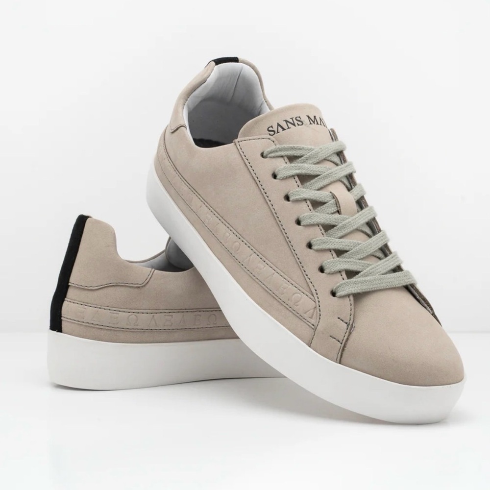 Women’s Olympus Low Top Sneakers
Desert Sand Nubuck Leather